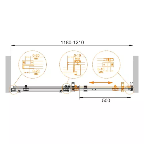 Душевая дверь CEZARES STYLUS-O-M-BF-1-C-Cr, Цвет профиля: Хром, Выбрать размер: 120, изображение 4