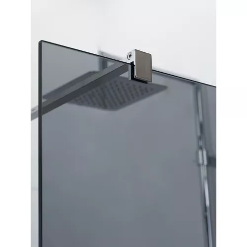 Душевая перегородка CEZARES LIBERTA-L-1-GR-Cr, Цвет стекла: тонированное, Цвет профиля: Хром, Выбрать размер: 100, изображение 4