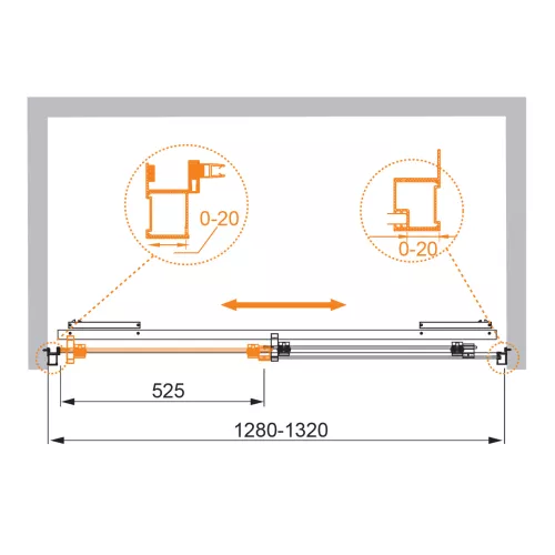 Душевая дверь CEZARES LUX-SOFT-W-BF-1-C-Cr-IV, Цвет профиля: Хром, Выбрать размер: 130, изображение 3