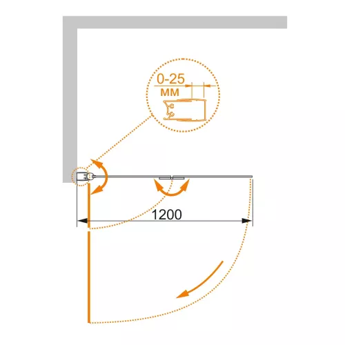 Душевая шторка на ванну CEZARES ECO-O-V-21-120/140-C-Cr, изображение 2