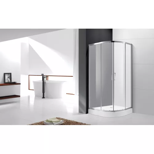 Душевой уголок CEZARES MOLVENO-R-2-P-Cr, Цвет стекла: рифленое, Цвет профиля: Хром, Выбрать размер: 100х100, изображение 2