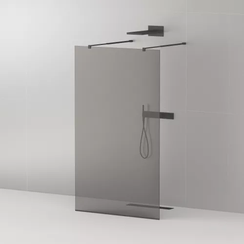 Душевая перегородка CEZARES LIBERTA-L-2-GR-NERO, Цвет стекла: тонированное, Цвет профиля: Черный, Выбрать размер: 100, изображение 4