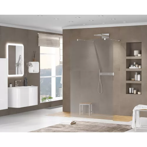 Душевая перегородка CEZARES LIBERTA-L-2-GR-Cr, Цвет стекла: тонированное, Цвет профиля: Хром, Выбрать размер: 100, изображение 2