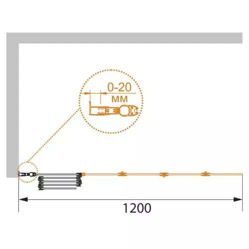 Шторка на ванну CEZARES PRATICO-V-5-120/140-C-Cr, изображение 3