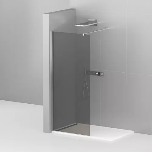 Душевая перегородка CEZARES LIBERTA-L-1-GR-Cr, Цвет стекла: тонированное, Цвет профиля: Хром, Выбрать размер: 100