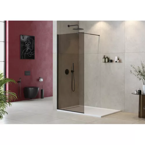 Душевая перегородка CEZARES LIBERTA-L-1-BR-NERO, Цвет стекла: бронза, Цвет профиля: Черный, Выбрать размер: 100, изображение 5