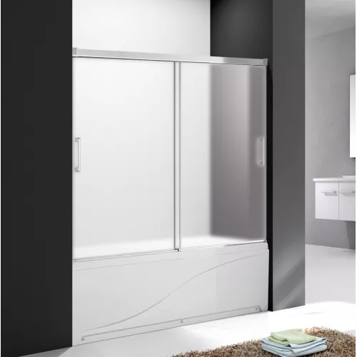 Душевая шторка на ванну CEZARES TANDEM-SOFT-VF-2-P-Cr, Цвет стекла: матовое, Цвет профиля: Хром, Выбрать размер: 170