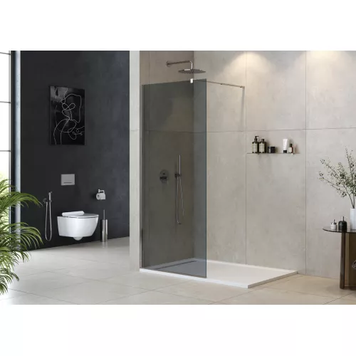 Душевая перегородка CEZARES LIBERTA-L-1-GR-Cr, Цвет стекла: тонированное, Цвет профиля: Хром, Выбрать размер: 100, изображение 6