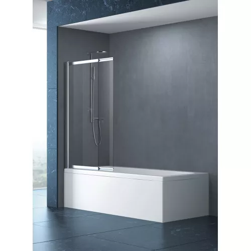 Душевая шторка на ванну CEZARES SLIDER-VF-11-C-Cr, Цвет стекла: прозрачное, Цвет профиля: Хром, Выбрать размер: 100