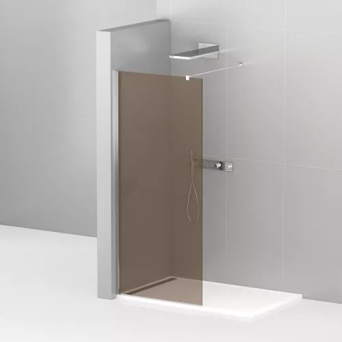 Душевая перегородка CEZARES LIBERTA-L-1-BR-Cr, Цвет стекла: бронза, Цвет профиля: Хром, Выбрать размер: 100, изображение 2