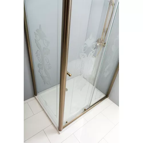 Душевой уголок CEZARES GIUBILEO-AH-1-120/90-SCORREVOLE-CP-Br, Цвет стекла: с рисунком, Цвет профиля: Бронза, Выбрать размер: 120х90, изображение 2