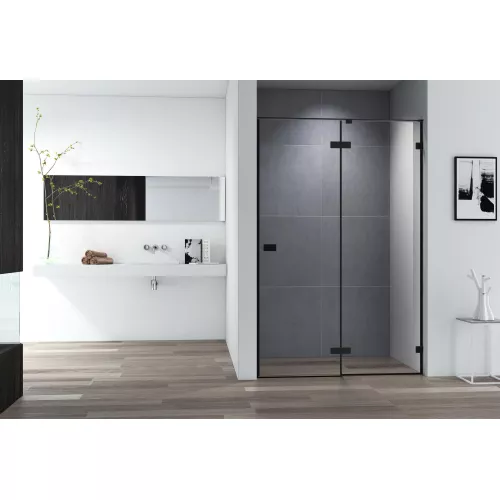 Душевая дверь CEZARES BELLAGIO-B-12-C-NERO, Цвет стекла: Прозрачный, Цвет профиля: Черный, Выбрать размер: 100