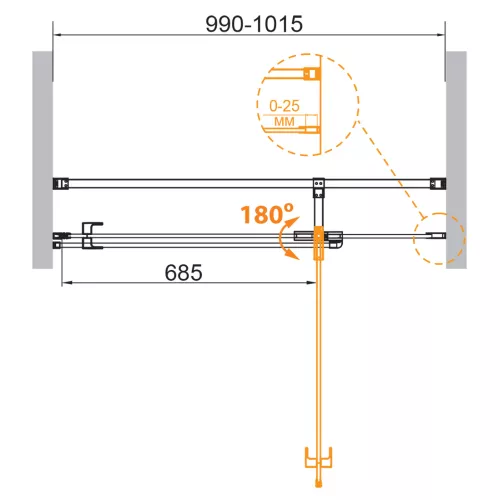Душевая дверь CEZARES VALVOLA-B-1-C-Cr, Цвет профиля: Хром, Выбрать размер: 100, изображение 2