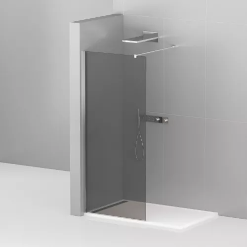 Душевая перегородка CEZARES LIBERTA-L-1-GR-Cr, Цвет стекла: тонированное, Цвет профиля: Хром, Выбрать размер: 100, изображение 2