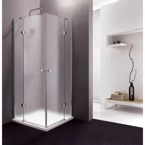 Душевой уголок CEZARES VERONA-W-A-2-P-Cr, Цвет стекла: матовое, Цвет профиля: Хром, Выбрать размер: 100х100