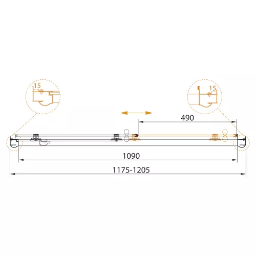 Душевая дверь CEZARES GIUBILEO-BF-1-120-CP-Br, Цвет стекла: с рисунком, Цвет профиля: Бронза, Выбрать размер: 120, изображение 2