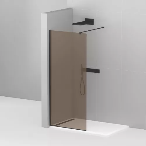 Душевая перегородка CEZARES LIBERTA-L-1-BR-NERO, Цвет стекла: бронза, Цвет профиля: Черный, Выбрать размер: 100, изображение 2