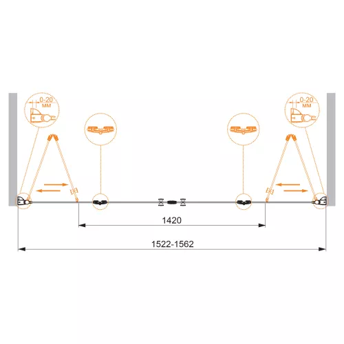 Душевая дверь CEZARES ELENA-W-BS-22-C-Cr, Цвет профиля: Хром, Выбрать размер: 160, изображение 3