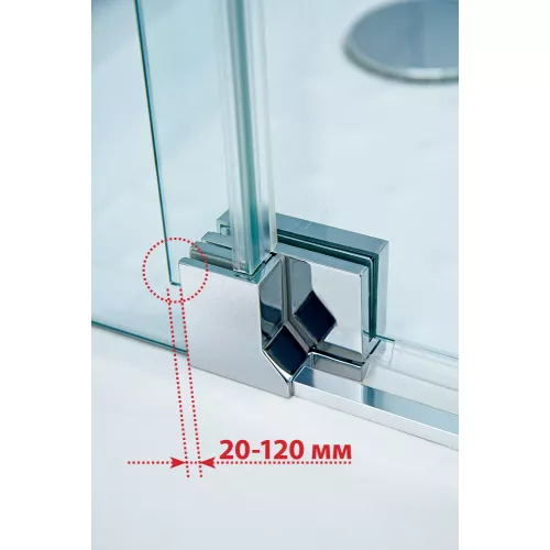 Душевой уголок CEZARES SLIDER-AH-2-C-Cr, Цвет стекла: прозрачное, Цвет профиля: Хром, Выбрать размер: 70х100, изображение 8