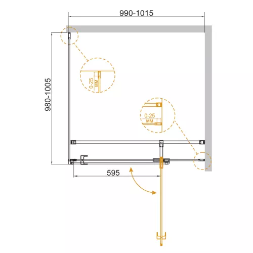 Душевой уголок CEZARES VALVOLA-A-1-C-Cr, Цвет профиля: Хром, Выбрать размер: 100х100, изображение 2