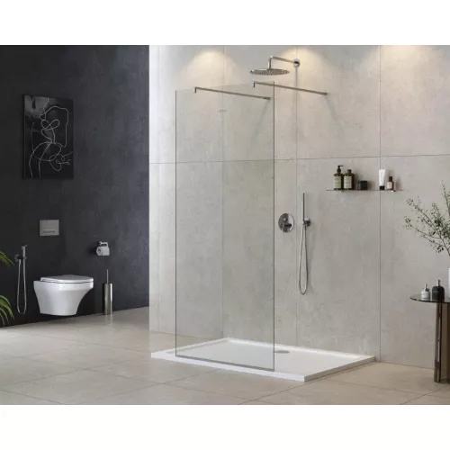 Душевая перегородка CEZARES LIBERTA-L-2-C-Cr, Цвет стекла: прозрачное, Цвет профиля: Хром, Выбрать размер: 100