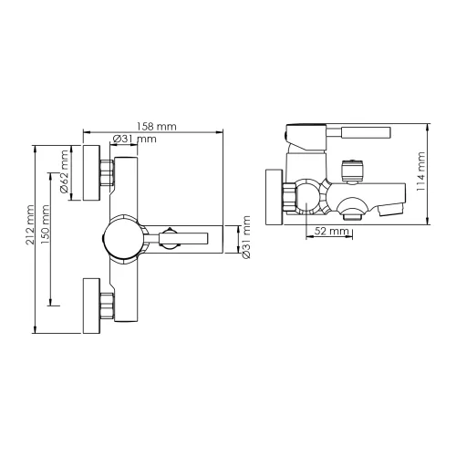 Смеситель для ванны WasserKRAFT Wern  4201 никель, изображение 12