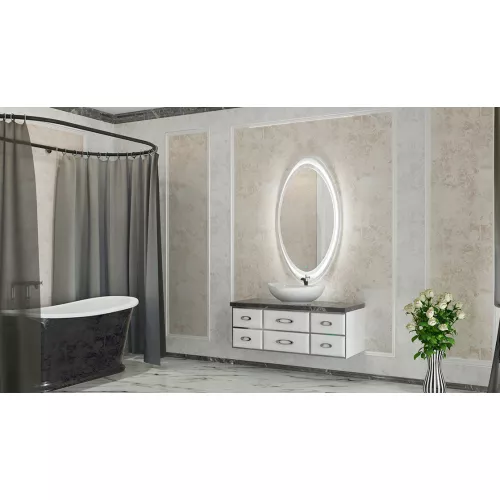 Тумба VELVEX OLIVIA 110 белая со столешницей, изображение 4