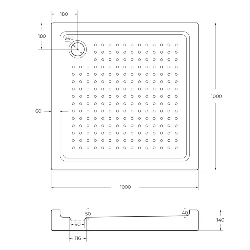 Акриловый поддон CEZARES TRAY-A-A-100-15-W0 без сифона, изображение 2