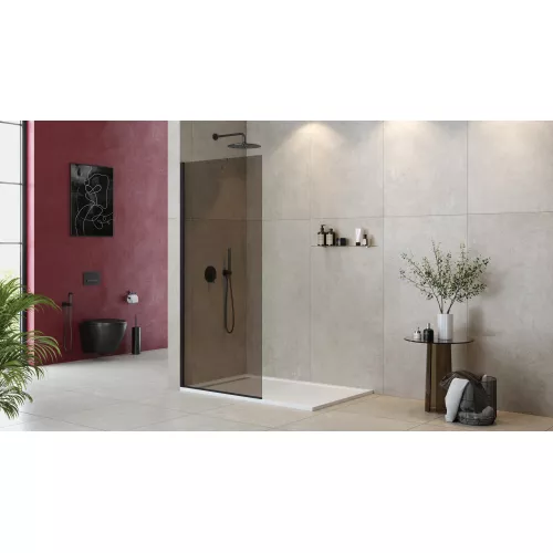 Душевая перегородка универсальная LIBERTA-L-1-TB-BR-NERO, Цвет стекла: бронза, Цвет профиля: Черный, Выбрать размер: 100, изображение 2