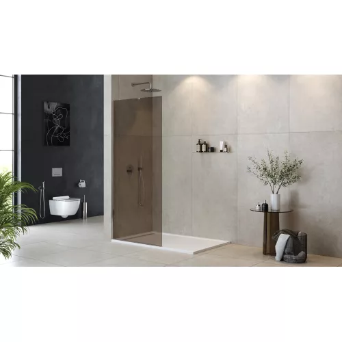 Душевая перегородка универсальная LIBERTA-L-1-TB-BR-Cr, Цвет стекла: бронза, Цвет профиля: Хром, Выбрать размер: 100, изображение 2