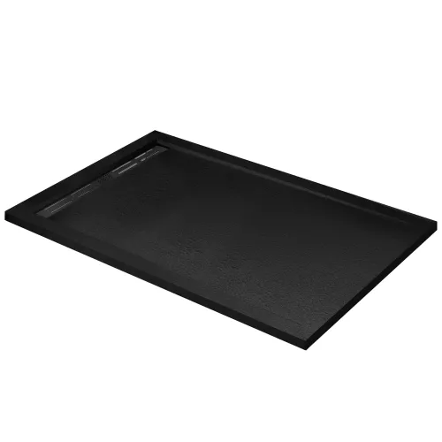 Поддон из искусственного мрамора CEZARES TRAY-AS-AH-120/90-30-NERO, Высота поддона: Низкий, Выбрать цвет: Черный матовый, Выбрать размер: 120х90, изображение 2