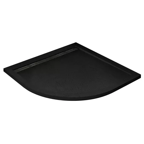 Поддон из искусственного мрамора CEZARES TRAY-AS-R-90-30-NERO, Высота поддона: Низкий, Выбрать цвет: чёрный матовый, Выбрать размер: 90х90, изображение 2