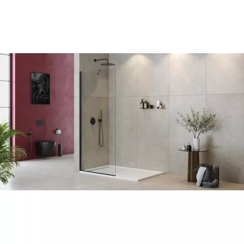 Душевая перегородка универсальная LIBERTA-L-1-TB-C-NERO, Цвет стекла: прозрачное, Цвет профиля: Черный, Выбрать размер: 100, изображение 3