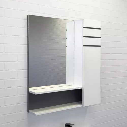 Мебель для ванной: Зеркало-шкаф Comforty Нарва-70-2 белый матовый 1 в магазине Акватория
