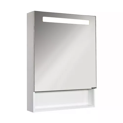 Зеркало-шкаф Comforty Никосия-60 LED-подсветка белый глянец, Выбрать цвет: Белый глянец