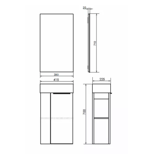 Тумба-умывальник Comforty Матэ-40 с раковиной Comforty 9140, Выбрать цвет: Дуб темно-коричневый, изображение 8