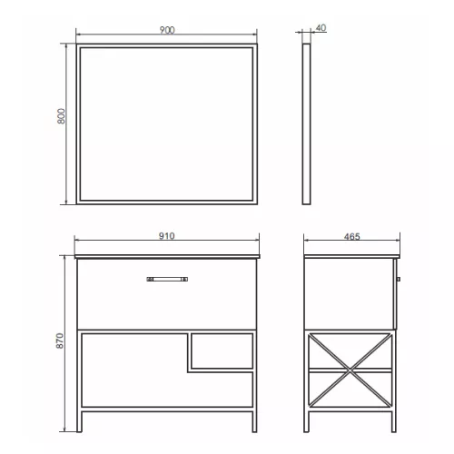 Зеркало Comforty Бредфорд  серый графит, Выбрать размер: 90, изображение 4