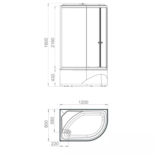Душевая кабина DOMANI-Spa Delight 128 высокий поддон 120х80 см правый угол, изображение 6