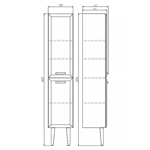 Шкаф-колонна Comforty Империя-35 белый глянец, изображение 5