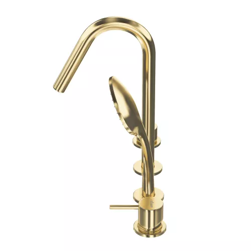 Смеситель на борт ванны CEZARES LEAF-BVDM4-L-SR, Выбрать цвет: Золото, изображение 4