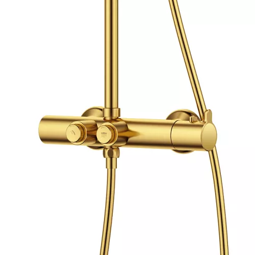 Душевая стойка CEZARES ECO-CD-T-BORO термостат, Выбрать цвет: Золото, изображение 2