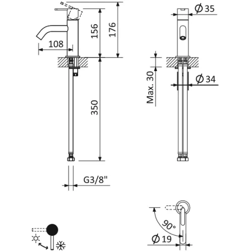 Смеситель для раковины CEZARES LEAF-LSM2-L-NOP, изображение 2