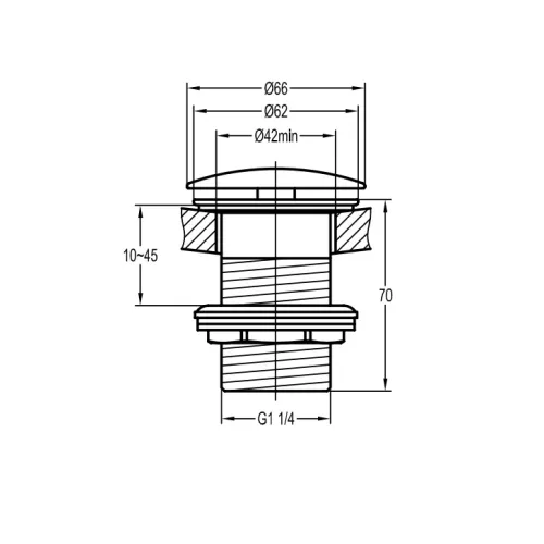 Донный клапан CEZARES ECO-SC-BORO, изображение 3