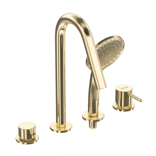 Смеситель на борт ванны CEZARES LEAF-BVDM4-L-SR, Выбрать цвет: Золото, изображение 2