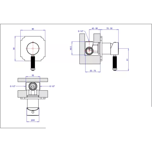 Смеситель для душа встраиваемый CEZARES OLIMP-DIM2-02-L, изображение 2