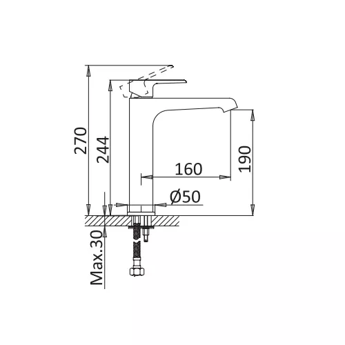 Смеситель для накладной раковины CEZARES NAUTIC-LC-01-W0, изображение 2