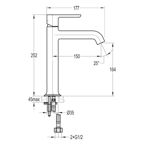 Смеситель для накладной раковины CEZARES ECO-LC-NOP-W0, изображение 4