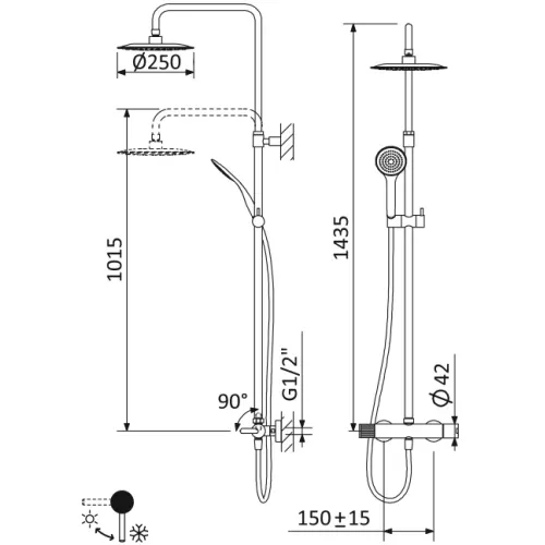 Душевая стойка CEZARES LEAF-CDA-25-L-01, изображение 7