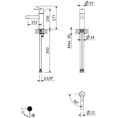 Смеситель для раковины CEZARES LEAF-LSM1-L-BIO, изображение 2