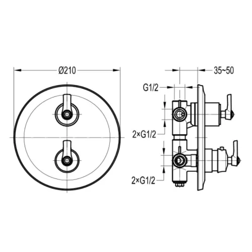 Встраиваемый смеситель для душа CEZARES LIBERTY-F-VDIM3-01, изображение 2